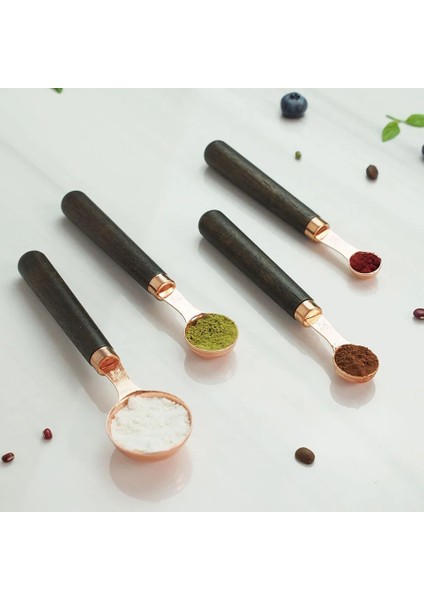 4 Adet Tarzı 4 Parça Ölçme Kaşığı Set Ceviz Sap Ölçüleri Premium Paslanmaz Çelik Ayna Pişirme Ölçmek Için Cilalı Fincan (Yurt Dışından) fırsatları