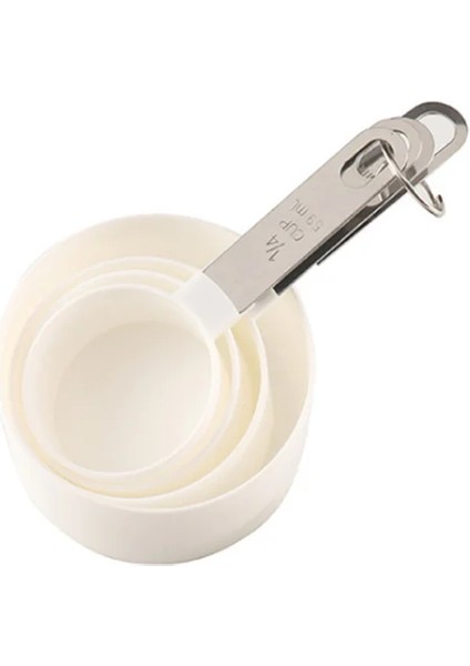 Beyaz Kupa Stili Çok Amaçlı Ölçme Fincan ve Kaşığı Çay Kaşığı Kahve Ölçme Aracı Paslanmaz Çelik Setler Pişirme Aksesuarları Mutfak Aletleri (Yurt Dışından)