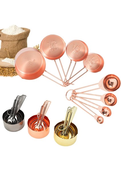 Pembe Tarzı Paslanmaz Çelik Ölçme Kaşığı Seti Ölçme Fincanları Seti Mutfak Aksesuarları Pişirme Çay Kahve Kaşığı Ölçme Aletleri Kiti (Yurt Dışından) fiyatları