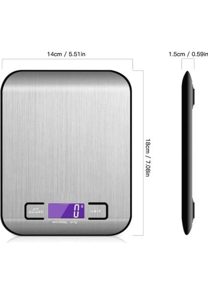 Siyah Stil 5kg kg Mutfak Terazisi Ağırlık Elektronik Paslanmaz Çelik Gıda Bascula Cocina Denge Mutfağı Ölçme LCD Dijital Gram Terazi (Yurt Dışından) fırsatları