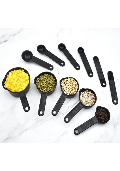 Siyah-10 Adet Tarzı Adet Çok Işlevli Amaçlı Kahve Şeker Kaşığı Bardak Ölçüm Aletleri Pp Pişirme Aksesuarları Plastik Saplı Mutfak Aletleri (Yurt Dışından) fiyatları