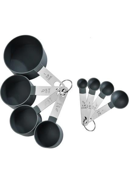 A1 8pc Tarzı Set Mutfak Ölçme Kaşığı Ölçme Fincan Paslanmaz Çelik Sap Ölçme Fincan Kahve Süt Tozu Kaşığı Pişirme Araçları (Yurt Dışından)