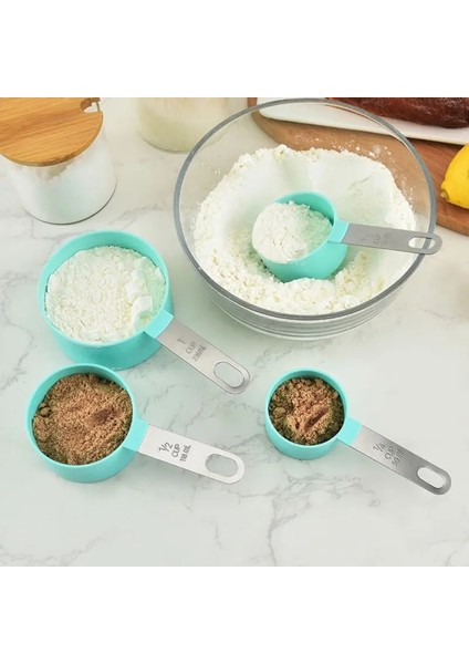 Turuncu Tarzı Çok Amaçlı Kaşıkbardak Seti Ölçme Aletleri Kahve Şeker Kepçe Kek Paslanmaz Çelik Plastik Saplı Mutfak Aletleri (Yurt Dışından) fırsatları