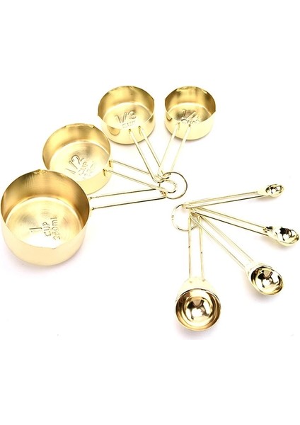 Gül Altın-8 Adet Tarzı Ölçme Fincanları Ölçme Kaşığı Kepçe Gül Altın Paslanmaz Çelik Mutfak Ölçme Kaşığı Seti Mutfak Aleti Pişirme Araçları (Yurt Dışından) modelleri