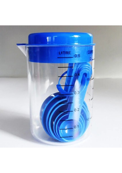 Mavi Stil Mutfak Ölçü Kaşığı Çay Kaşığı Kahve Şeker Kaşığı Kek Pişirme Un Ölçü Kapları Mutfak Pişirme Aletleri 30P (Yurt Dışından)