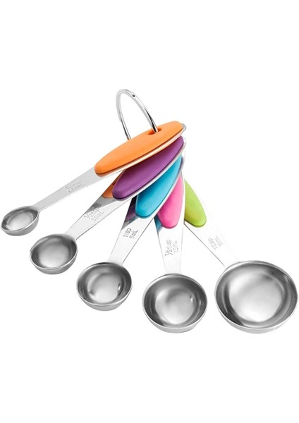 10 Adet Set Stili Paslanmaz Çelik Ölçme Fincan Kaşığı Ölçme Fincanları Ölçme Kaşık Seti Pişirme Çay Kahve Mutfak Aletleri Silikon Saplı (Yurt Dışından) indirimleri