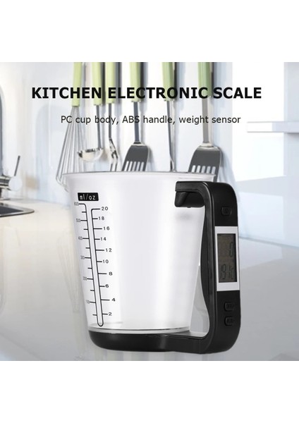 Kırmızı Stil Elektronik Ölçme Fincan Mutfak Terazileri Dijital Beher Konak LCD Ekranlı Sıcaklık Ölçüm Bardaklarını Tartıyor (Yurt Dışından) fırsatları