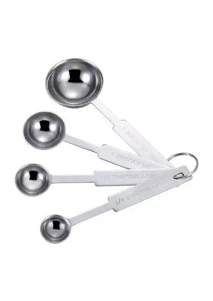 4 Adet Kaşık Tarzı Ölçü Kapları Premium Istiflenebilir Mutfak Ölçü Kaşığı Kepçe Seti Paslanmaz Çelik Ölçü Kapları ve Kaşık Seti Zxh (Yurt Dışından)