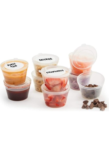 30ML Stili 50 Parça ml Şeffaf Plastik Tek Kullanımlık Kapaklı Porsiyon Bardakları, Sufle Bardakları, Çeşni Cu (Yurt Dışından) fırsatları