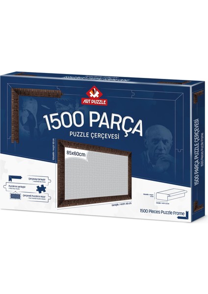 Kahverengi 1500 Parça Demonte Puzzle Çerçevesi