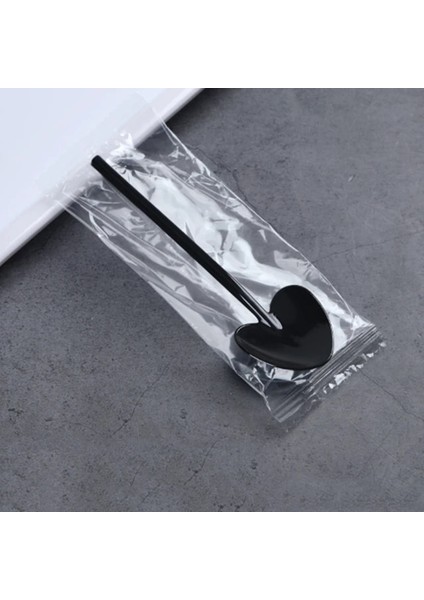 Siyah Stil Et Tek Kullanımlık Renkli Tatlı Yoğurt Puding Kaşık Gıda Sınıfı Plastik Sofra Mağazaları Doğum Günü Partisi Malzemeleri (Yurt Dışından)