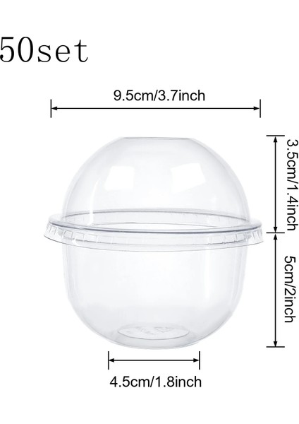 50 Adet Bardak Tarzı Şeffaf Plastik Minyatür Frappuccino Kapaklı Bardak Mutfak Pasta Dondurma Bardakları Dıy El Yapımı Macaron Kek Dekorasyon (Yurt Dışından)