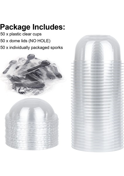 50 Adet Bardak Tarzı Şeffaf Plastik Minyatür Frappuccino Kapaklı Bardak Mutfak Pasta Dondurma Bardakları Dıy El Yapımı Macaron Kek Dekorasyon (Yurt Dışından) indirimleri