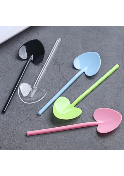 Siyah Stil Et Tek Kullanımlık Renkli Tatlı Yoğurt Puding Kaşık Gıda Sınıfı Plastik Sofra Mağazaları Doğum Günü Partisi Malzemeleri (Yurt Dışından) fırsatları