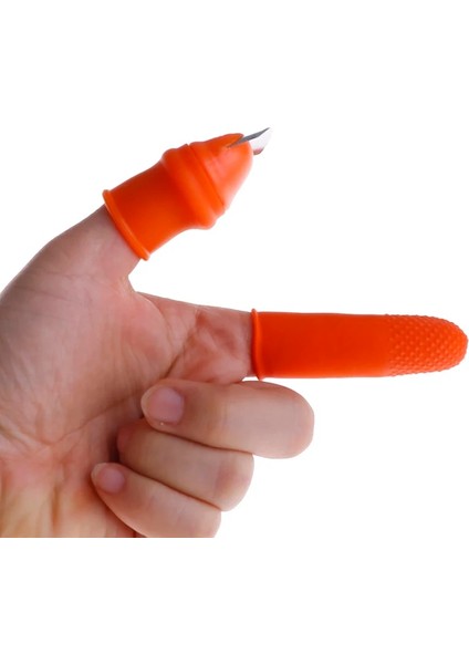 B Tarzı Adet Silikon Başparmak Bıçağı Parmak Koruyucu Sebze Hasat Bıçağı Bitki Bıçak Makas Kesme Halkaları Bahçe Eldivenleri (Yurt Dışından) fiyatları