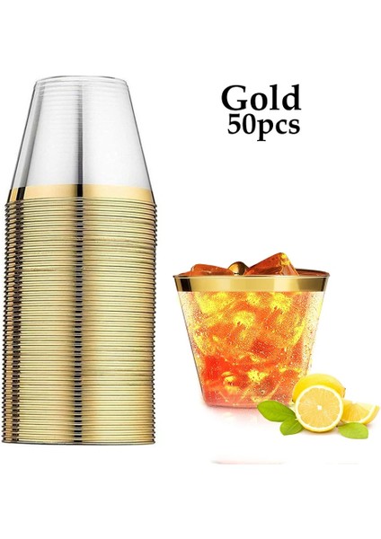 Gül Altın Tarzı Gül Altın Tek Kullanımlık Bardaklar Şeffaf Plastik Bardak Şarap Cam Şampanya Bardağı Doğum Günü Düğün Dekorasyon Için Parti Malzemeleri (Yurt Dışından) fırsatları