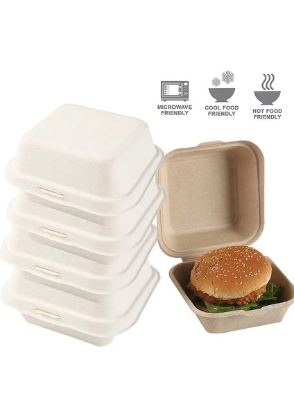 Beyaz-10 Adet Tarzı Adet Tek Kullanımlık Bento Gıda Kapları Pişirme Tatlı Kek Kasesi Paketleme Burger Snack Kutuları Mikrodalgada Ev Yemek Kutusu (Yurt Dışından)