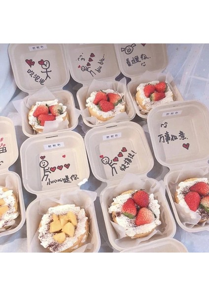 Beyaz-10 Adet Tarzı Adet Tek Kullanımlık Bento Gıda Kapları Pişirme Tatlı Kek Kasesi Paketleme Burger Snack Kutuları Mikrodalgada Ev Yemek Kutusu (Yurt Dışından)