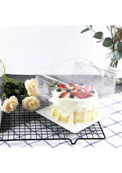 19,5X19,5X13 cm Stili 5 Adet Ortable Temizle Kek Kutusu El Şeffaf Pişirme Pastası Doğum Günü Düğünü Için Taşınabilir Kek Ambalaj Kutusu (Yurt Dışından)