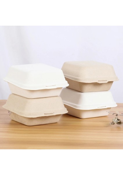 Haki Stili Tek Kullanımlık Çevre Dostu Bento Kutusu Yemek Depolama Gıda Hazırlık Öğle Yemeği Kutusu Meyve Salatası Hamburger Kek Ambalaj Kutusu Yazılabilir (Yurt Dışından) indirimleri