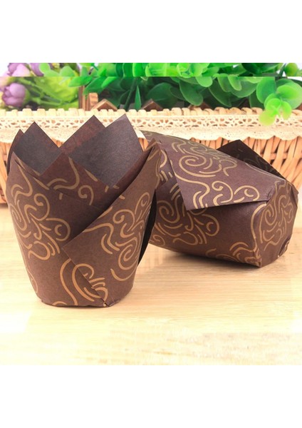 B Tarzı Cupcake Gömlekleri Bardak Kağıt Lale Pişirme Sarılmış Kek Muffin Cup Kutu Parti Tepsisi Kek Dekorasyon Araçları Doğum Günü Partisi Dekoru (Yurt Dışından)