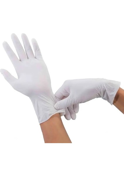Beyaz Stil M-100 Adet Adet Tek Kullanımlık Nitril Eldivenler Ev Mutfak Tek Kullanımlık Lateks Iş Eldivenleri Bulaşık Su Geçirmez Temizlik Eldivenleri (Yurt Dışından)