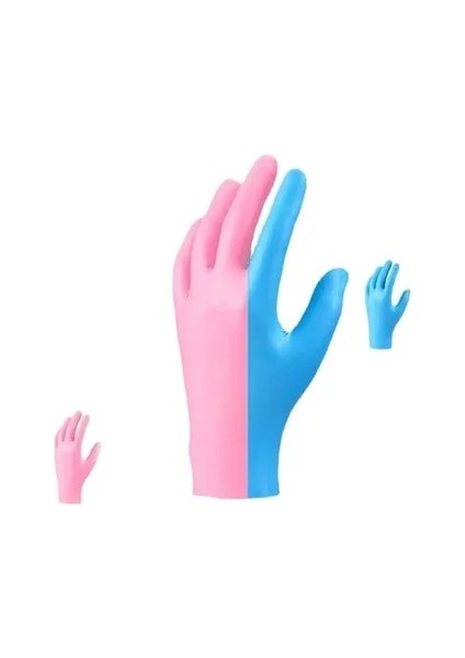 Mavi Stil S-50 Adet Tek Kullanımlık Eldivenler Kırmızı Pembe Lateks Ücretsiz Kadın Kadın Ev Işyeri Güvenliği Elastik Eldiven Sentetik Nitril Vinil Küçük (Yurt Dışından)