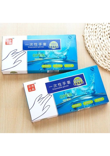 200 Adet Bir Kez Eldiven Tek Kullanımlık Eldiven Ince Eldiven Şeffaf Su Geçirmez Ev Işi Temizlik Pişirme Mutfak Aksesuarları Için (Yurt Dışından)