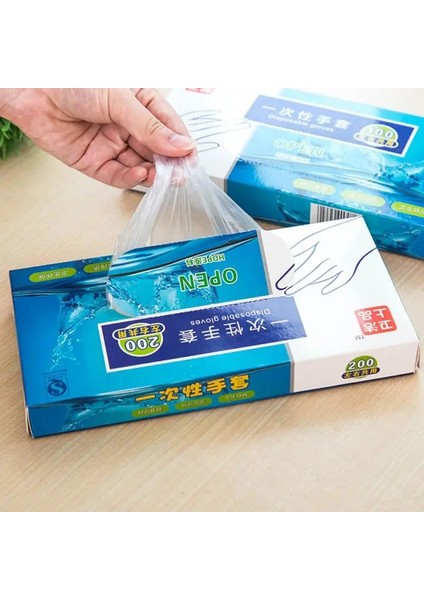 200 Adet Bir Kez Eldiven Tek Kullanımlık Eldiven Ince Eldiven Şeffaf Su Geçirmez Ev Işi Temizlik Pişirme Mutfak Aksesuarları Için (Yurt Dışından) fiyatları