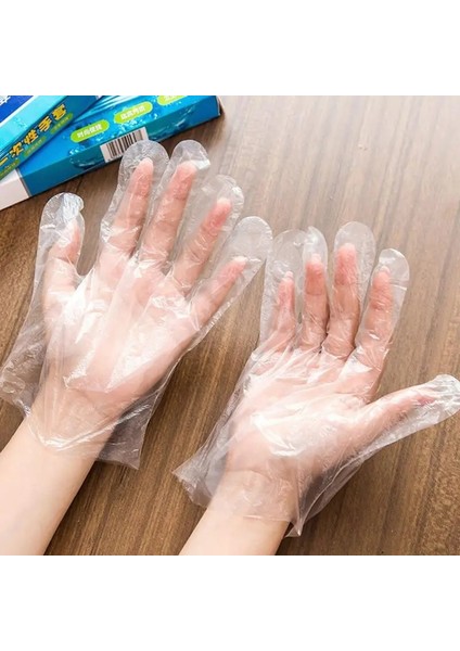200 Adet Bir Kez Eldiven Tek Kullanımlık Eldiven Ince Eldiven Şeffaf Su Geçirmez Ev Işi Temizlik Pişirme Mutfak Aksesuarları Için (Yurt Dışından) fırsatları