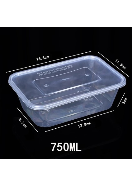 750ML Tarzı 20 Adet Plastik Tek Kullanımlık Gıda Kapları Şeffaf Ambalaj Kutusu Meyve Salatası Öğle Yemeği Bento Kutuları Mutfak Buzdolabı Depolama (Yurt Dışından)
