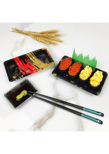 No.3 Tarzı 50 Parça Ack Sushi Box Tek Kullanımlık Paket Servis Paketleme Kutusu Plastik Gıda Kutusu (Yurt Dışından)