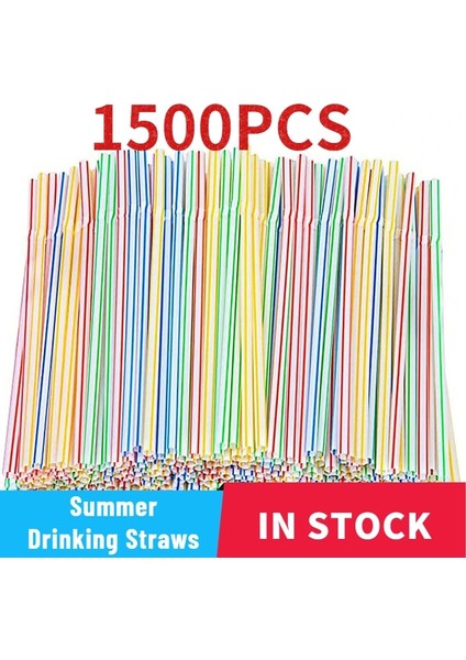 Çok Renkli Stil 500 Adet Plastik Içme Pipetleri 8 Inç Uzun Çok Renkli Çizgili Bedable Tek Kullanımlık Pipetler Parti Çok Renkli Gökkuşağı Samanı (Yurt Dışından)