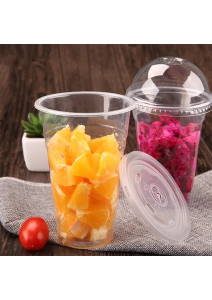 Kapak 2 Tarzı 450ML Kalın Şeffaf Pp Plastik Bardaklar Tek Kullanımlık Kahve Fincanı Süt Çay Suyu Içecek Ambalaj Kapaklı Bardaklar Paket Servisi Olan Restoran Paketleri (Yurt Dışından)