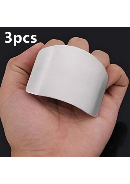 3 Adet Tarzı 6.5X4.8X2CM Paslanmaz Çelik Parmak Koruma Parmak El Kesim El Koruyucu Bıçak Parmak Koruma Güvenli Aracı Mutfak Pişirme Bıçakları Aksesuarları (Yurt Dışından)