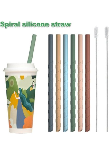 Set Stili 8 Adet Yeniden Kullanılabilir Silikon Içme Payet Seti Bpa Içermeyen Uzun Esnek Payet Bardak Bar Parti Payetleri Için 2 Temizleme Fırçası ile (Yurt Dışından) fiyatları