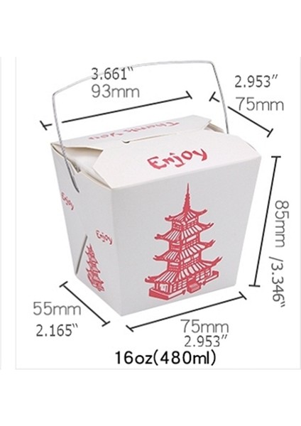 16 Oz Metal Kulp Stili 25 Adet Agoda Tel Saplı Çin Paketi Gıda Kapları Tek Kullanımlık Erişte Kutuları Yemek Hazırlama (Yurt Dışından)