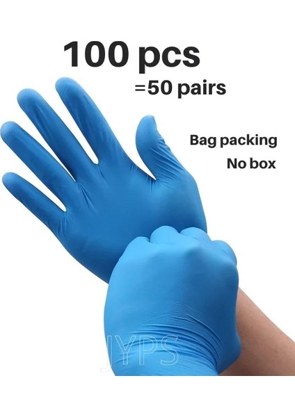 100 Adet Mavi Stil M Beden Adet Nitril Eldiven Tek Kullanımlık Mutfak Lateks Eldiven Ev Mutfak Laboratuvar Temizlik Eldivenleri Kek Araçları (Yurt Dışından)