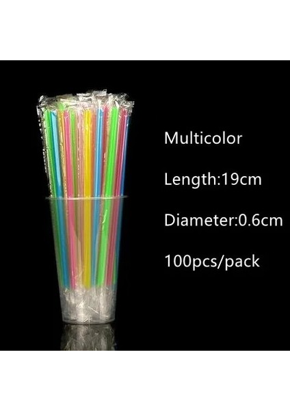 Çok Renkli Stil .48'' Çay Içecek Pipetleri Ayrı Ayrı Sarılmış Pp Çok Renkli Pipetler Kalın Drinkware Bar Aksesuarları (Yurt Dışından)