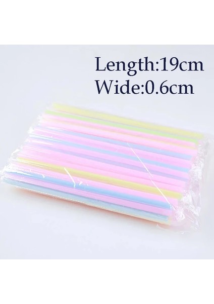 Çok Renkli Stil .48'' Çay Içecek Pipetleri Ayrı Ayrı Sarılmış Pp Çok Renkli Pipetler Kalın Drinkware Bar Aksesuarları (Yurt Dışından)