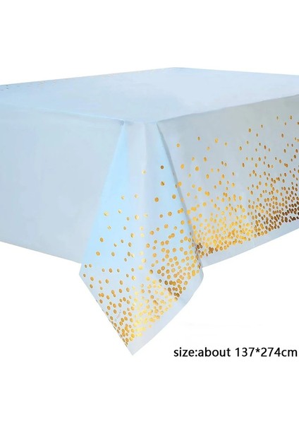 Bir Stil 137*274 cm Gül Altın Masa Örtüsü Goldsilver Dot Masa Örtüsü Yetişkin Mutlu Doğum Günü Partisi Malzemeleri Için Düğün Süslemeleri (Yurt Dışından) fırsatları
