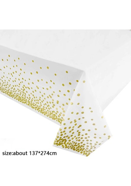 Bir Stil 137*274 cm Gül Altın Masa Örtüsü Goldsilver Dot Masa Örtüsü Yetişkin Mutlu Doğum Günü Partisi Malzemeleri Için Düğün Süslemeleri (Yurt Dışından) indirimleri