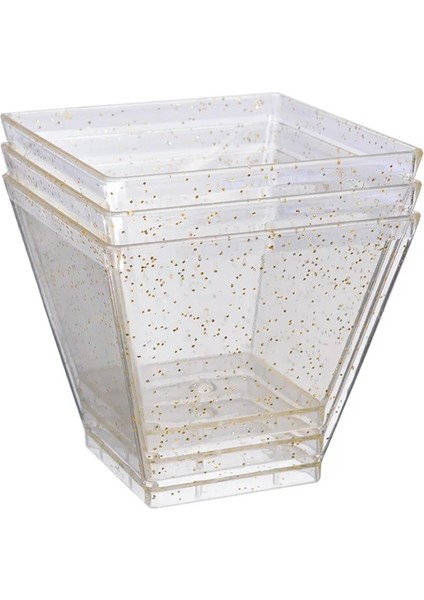 Bir Stil 10 Parça Tek Kullanımlık Plastik Bardaklar Şeffaf Trapez Tatlı Musları Jöle Yoğurt Pişirme Kapları Yemek Kabı Pastacılık Aletleri Sofra Takımı (Yurt Dışından)