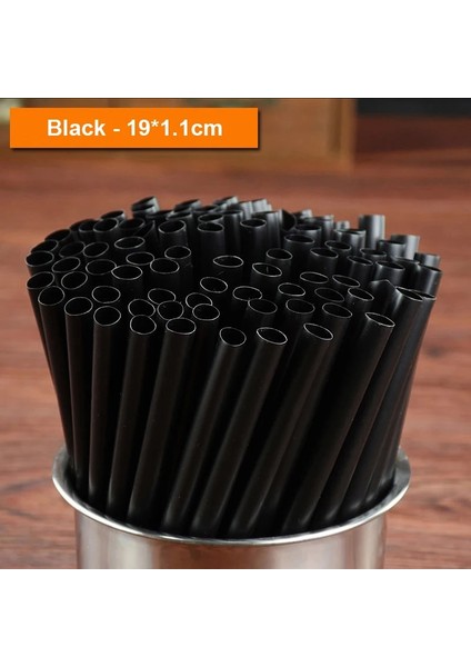 Siyah Stil 100 Adet Tek Kullanımlık Pipetler Büyük Içme Pipetleri Çok Renkli Geniş Milktea Milkshake Suyu Plastik Pipet Bar Içecek Aksesuarları (Yurt Dışından)