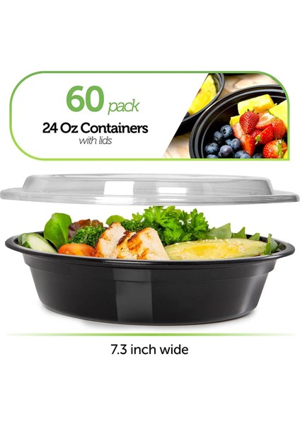Siyah 10 Adet Tarzı 750ML Tek Kullanımlık Öğle Yemeği Kutusu Istiflenebilir Yuvarlak Plastik Salata Kasesi Buzdolabı Mikrodalga Sofra Gıda Saklama Kabı Öğle Yemeği Kutusu (Yurt Dışından) fırsatları