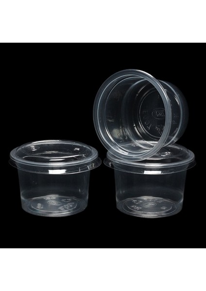 Beyaz Stil Tek Kullanımlık Bardak Seti 120ML Sos Konteyner Pot Jello Shot Cup Ketçap Için Kapaklı Balçık Depolama (Yurt Dışından)