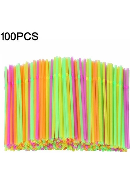 100 Adet B Tarzı Rietjes Kokteyl Için Plastik Pipet Renkli Plastik Tek Kullanımlık Payet Ev Partisi Kokteyl Içecek Düğün Dekor Bar Aksesuarları (Yurt Dışından)