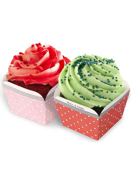 Beyaz Stil Sevimli Kağıt Cupcake Bardak Kare Tek Kullanımlık Kek Fincan Isıya Dayanıklı Tatlı Kaseler Mini Kek Kutusu Parti Malzemeleri (Yurt Dışından)