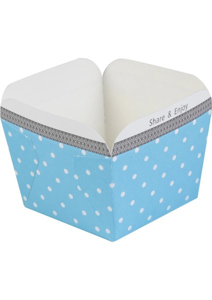 Beyaz Stil Sevimli Kağıt Cupcake Bardak Kare Tek Kullanımlık Kek Fincan Isıya Dayanıklı Tatlı Kaseler Mini Kek Kutusu Parti Malzemeleri (Yurt Dışından)