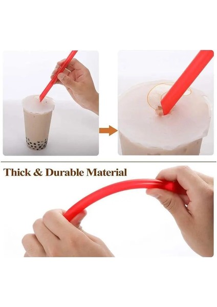 Yaklaşık 19CM x 1.1cm Tarzı Pipetler Plastik Içecekler Için Kalın Renkli Siyah Içme Suyu Barı Kabarcık Aksesuarı Tek Kullanımlık Milkshake Kokteyl Tüpü (Yurt Dışından)